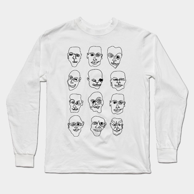 Face Long Sleeve T-Shirt by msmart